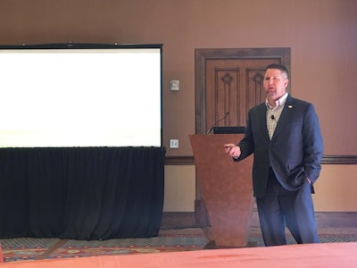 Ron Crisp, Rush Enterprises corporate operations service specialist, spoke on recruiting and retaining technicians at the CCJ Fall Symposium in Scottsdale, Ariz., Tuesday.