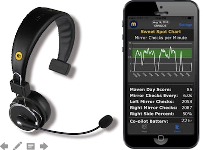 Maven Machines uses a wearable device to send audible alerts to drivers and detect alertness