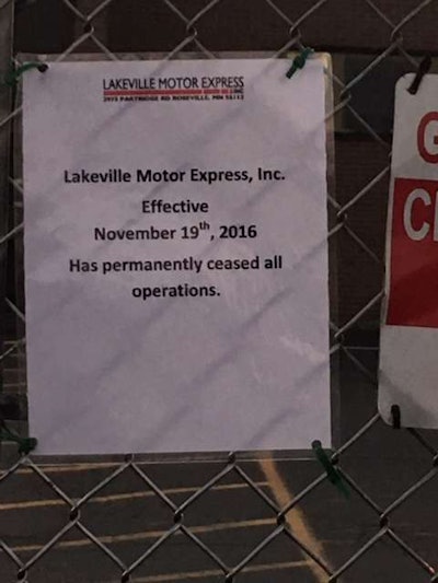 Lakeville employees found this notice on the company’s gates Nov. 19.