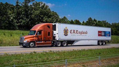 C.R. England truck on the road
