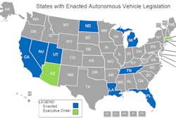 States with enacted autonomous vehicle legislation