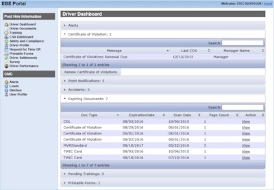 EBE’s SHIPS driver management platform can assign training to drivers when exceptions or certain activities occur.