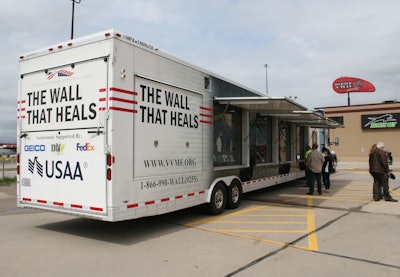 USA Truck will transport the mobile Vietnam Veterans Memorial, The Wall That Heals, to Bridgeport, Conn.