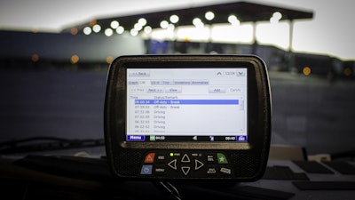 ELD on dashboard of a semi truck