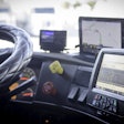 ELD device on truck dashboard