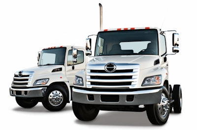 Hino Motors Manufacturing can now mount an automated emergency braking and a lane departure warning system camera near the center of the windshield of its trucks.