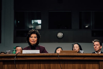 Elaine Chao testified before the Senate’s Commerce, Science and Transportation committee January 11.