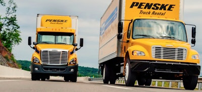 Penske is now making air disk brakes and collision avoidance systems standard in its rental fleet