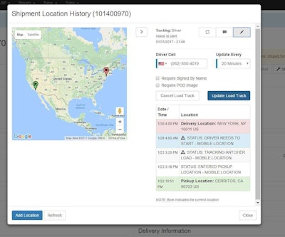 Efreightsolutions has an integrated Load Track feature that gives continuous shipment visibility.