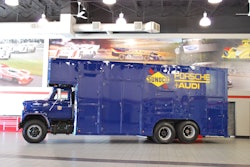 Team Penske’s historic Blue Hilton, a 1972 International Fleetstar that carried the team’s race cars for several years.