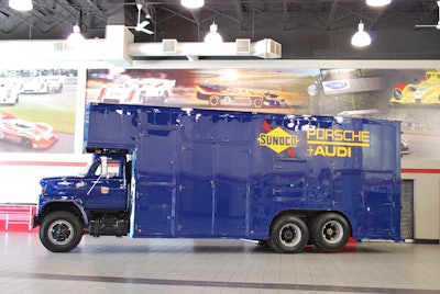 Team Penske’s historic Blue Hilton, a 1972 International Fleetstar that carried the team’s race cars for several years.