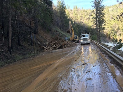 Mudslides in California caused the closure of U.S. Highway 50 in El Dorado County.