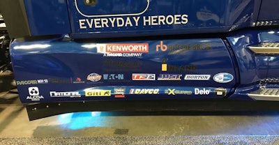 A group of 19 companies are sponsors on the truck.