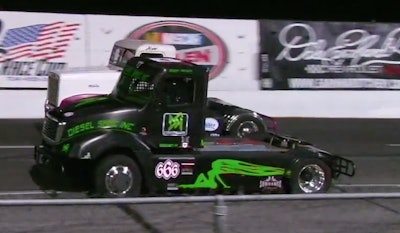 Robbie Decker and his No. 666 truck won the inaugural Bandit Big Rig Series race last weekend at Hickory Motor Speedway in Newton, N.C.