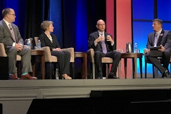 From left to right: Tom Balzer, Ohio Trucking Association; Kary Schaefer, Daimler Trucks North America; Mike Cammisa, American Trucking Associations, and; Rob Penner, Bison Transport/TCA chairman