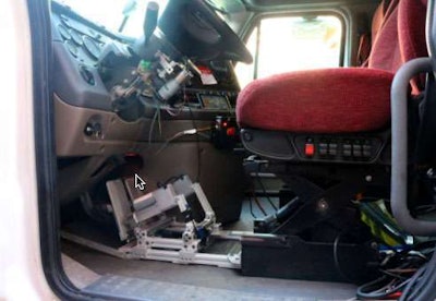 The company’s aftermarket retrofit kit robotically controls the throttle, steering and transmission.