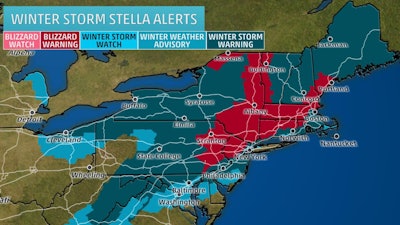 Winter Storm Stella has caused speed restrictions and even truck bans on some major interstates across the Northeast.