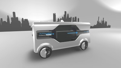 Ford’s Autolivery concept uses a self-driving electric van and drones to delivery packages.