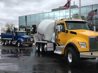 Kenworth trucks in parking lot