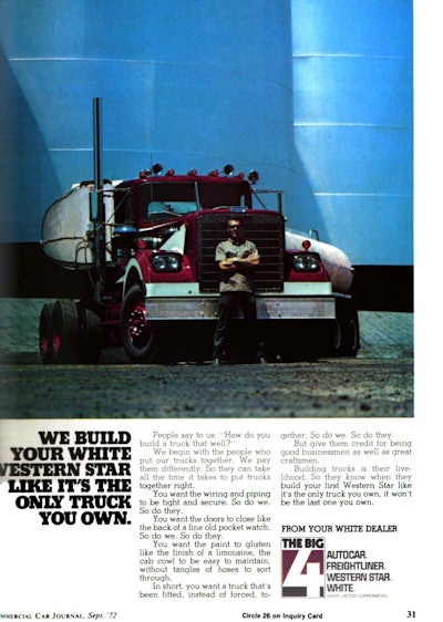 An early White Western Star ad from the September 1972 issue of CCJ