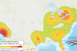 CargoNet reports that California had the most reported cargo thefts in 2017’s first quarter, followed by Ontario, Canada.
