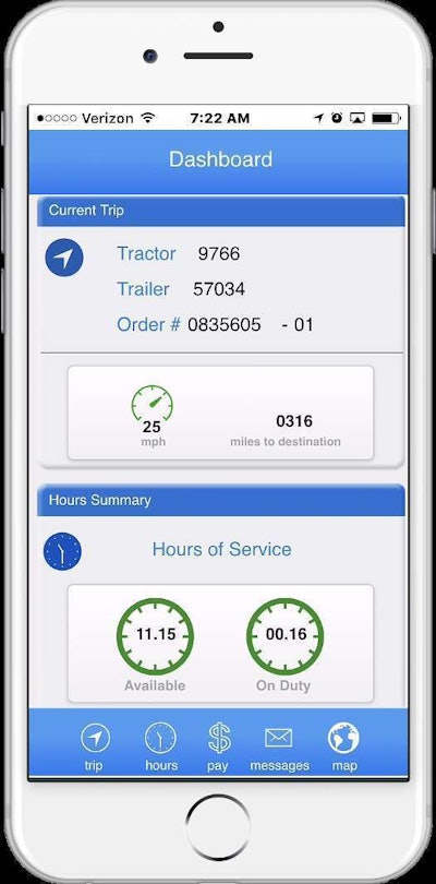 IES Mobile from TMW Systems gives drivers visibility to information in the enterprise, including payroll and hours-of-service duty status.