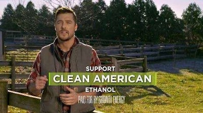 Ethanol spokesman, farmer and former TV star Chris Soules was arrested in Iowa today for allegedly fleeing the scene of a deadly accident. Above is a screen shot of a TV ad Soules appeared in for pro-ethanol group Growth Energy in 2015.