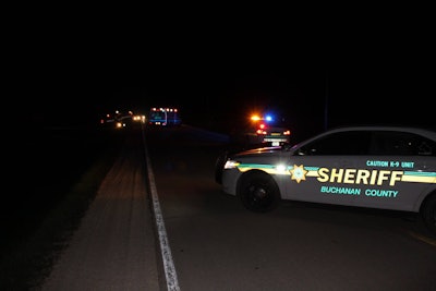 The scene from Friday’s deadly accident involving Chris Soules. (BCSO photo)