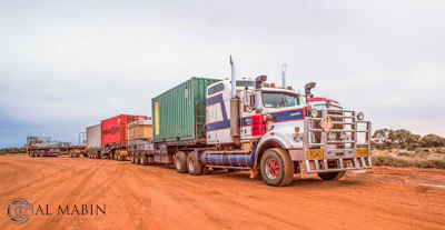 One among the many road trains featured in Mabin’s new book, “The Driver.”