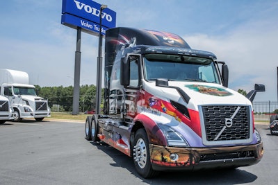 The new Volvo VNR 640 model traveled in a motorcade from Dublin, Va., to Washington, D.C., to participate in the Ride for Freedom rally.