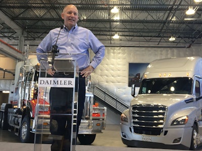 Roger Nielsen, Daimler Trucks North America president and CEO, officially opened DTNA’s High Desert Proving Grounds Thursday.
