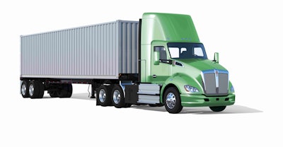 Kenworth’s rendering of a T680 equipped with a hydrogen fuel cell.