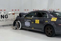 In the AngelWing test, IIHS says underride guard bent but kept the car from going underneath the trailer.