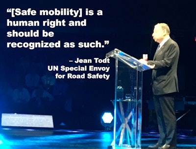 Jean Todt giving a presentation