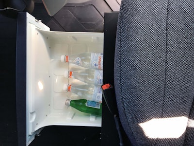 Among the options for the VNR is a passenger seat that features a refrigerator.