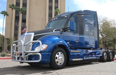 The “Everyday Heroes” Kenworth T680 sold at a Ritchie Bros. auction this week for $140,000 to Mike Jimenez of Phoenix-based J&L Transportation, with $89,000 of that going to benefit Truckers Against Trafficking.