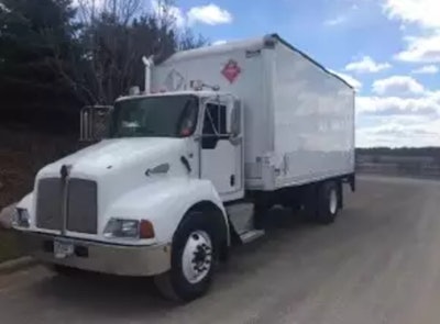 A Kenworth T300 like this one above stopped a would-be thief with its manual transmission.