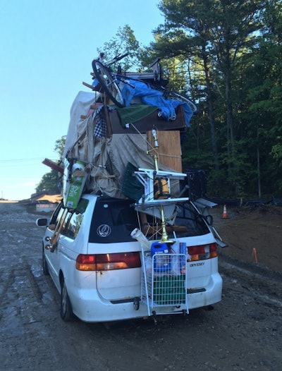 “Wait! Did you remember to pack the kitchen sink?” New Hampshire State Police pulled over this minivan Wednesday. Hmmm…I wonder why.