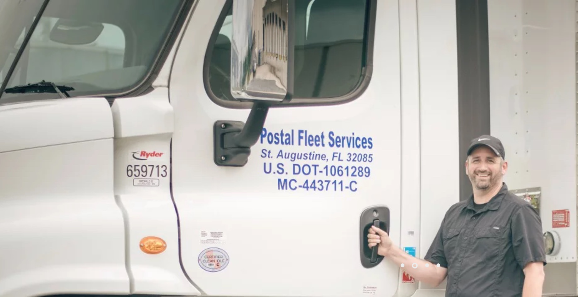 Postal Fleet Services truck and driver