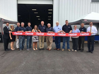 Representatives from FleetPride and the local chamber of commerce officially open FleetPrideās newest branch in Mount Crawford, Virginia.