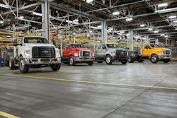 Ford trucks equipped with Landi Renzo CNG fuel systems.