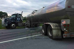 Sen. Chuck Schumer js calling for new truck safety regulations after four people died crashing into this jackknifed milk tanker earlier this month on Interstate 81 in Sandy Creek, New York. (Photo: New York State Police.)