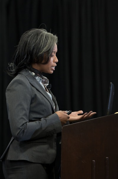 La Tonya Mimms of FMCSA led a session on ELDs at the Great American Trucking Show last week.
