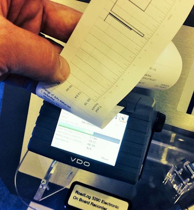 The only ELD on the market with a built-in printer is Continental’s VDO RoadLog.