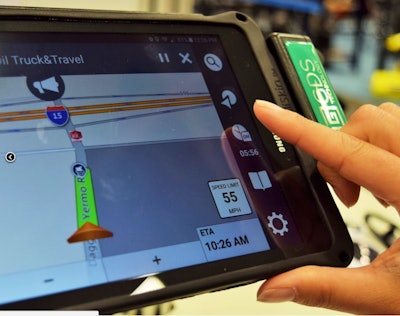 The marriage between sophisticated navigation and the electronic logbook on the Magellan ELD allows for one-touch toggling between the two. Magellan’s ELD bundle, including a ruggedized mounting device, the Samsung tablet, ECM connector for the ELD and more, comes with a manufacturer-recommended price of $849, which includes the first three years of service.