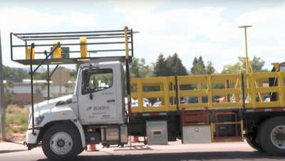Look closely…there’s no one at the wheel. This self-driving crash impact truck made history Friday in Ft. Collins, Colo.