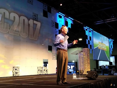 Tom McLeod, president of McLeod Software, gives the keynote at the company’s annual user conference in Atlanta, Sept. 18