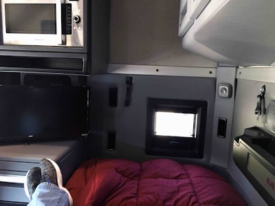 The stand-up sleeper bunk is spacious and comfortable for quick power-naps or extended overnight stays.