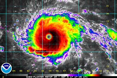 A satellite graphic of Irma from the National Hurricane Center.
