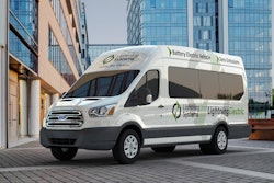 Lightning Systems and New Eagle paired up to build this zero emissions Ford Transit 350HD shuttle van. This and other all-electric Transit configurations are coming early next year.